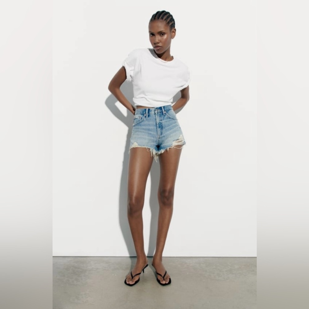 ZARA TRF High Rise Curved Shorts - Size 2 (New With Tags)